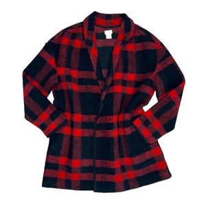 NWOT Aspen Wool Blazer Coat Jacket Buffalo Check Small Black Red